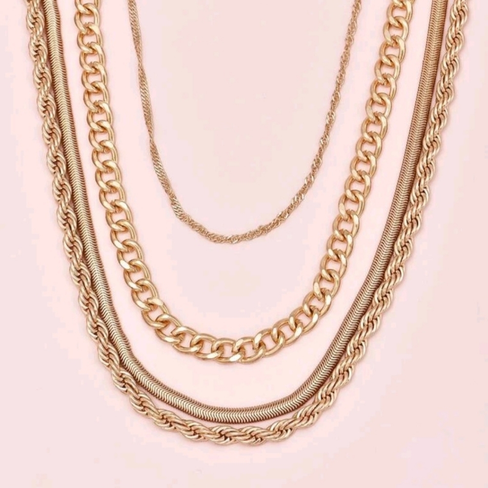 Elegant Tiered Necklace - Gold - Picture 2 of 2